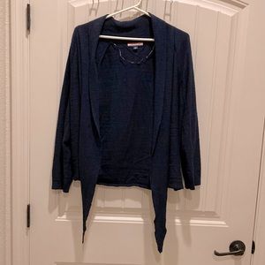 Tommy Hilfiger Women’s Size XXL Open Front CardiganSweater 3/4 Sleeves Blue